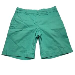 Cambridge Dry Goods Bermuda Shorts Chino Green Womens Size 6 Stretch Cotton